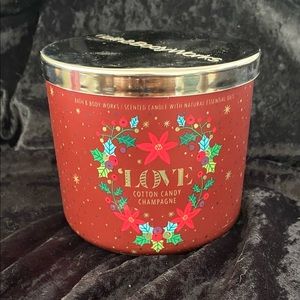 NEW Bath & Body Works Love Cotton Candy Champagne 3 Wick Candle